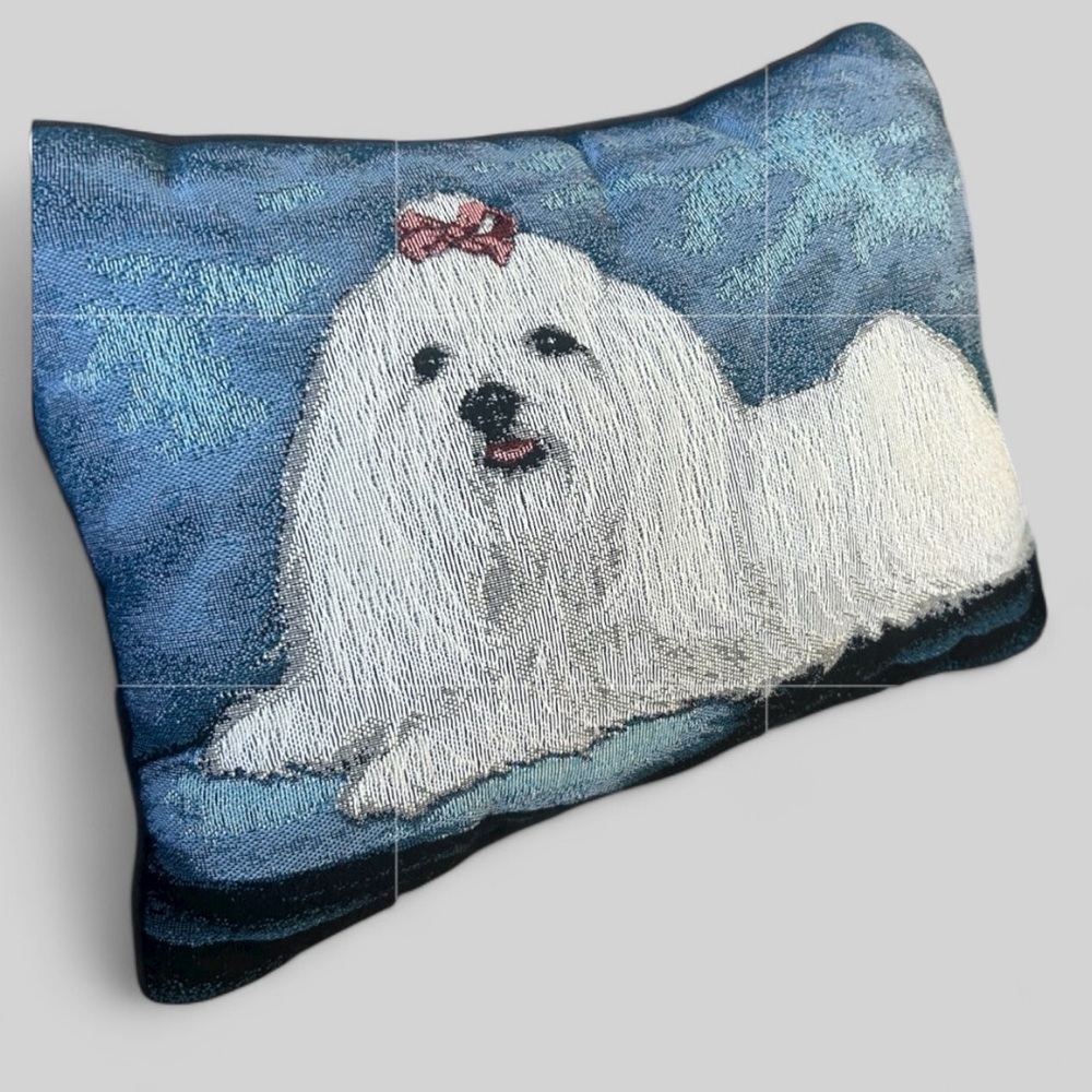 Tapestry Dog artwork rectangular pillow 16 x 11 dog show lhasa aspso print retro